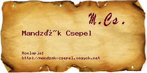 Mandzák Csepel névjegykártya
